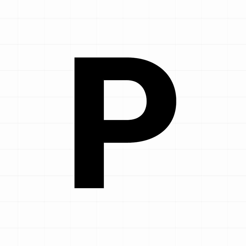 Letter sticker: P - Losse plakletter - vinyl sticker kopen bij De Stickerbaas