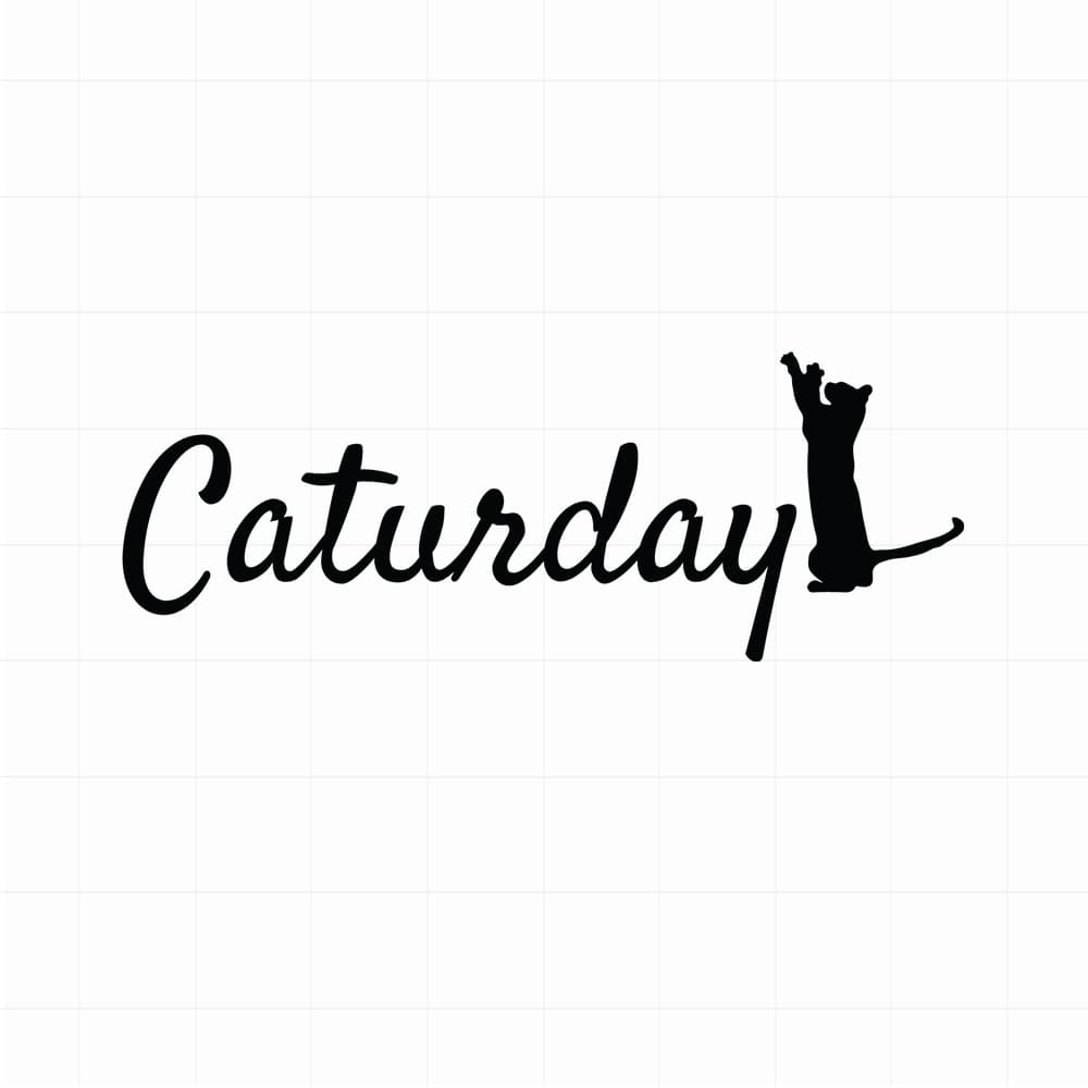 Caturday - Leuke kattensticker - vinyl sticker kopen bij De Stickerbaas