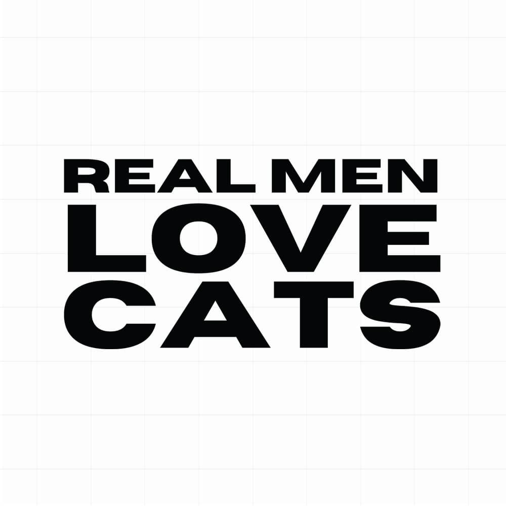 Real man love cats sticker - Leuke kattensticker - vinyl sticker kopen bij De Stickerbaas
