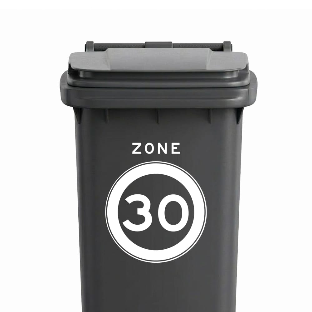 30KM Zone - Container / Kliko sticker - vinyl sticker op maat kopen bij De Stickerbaas